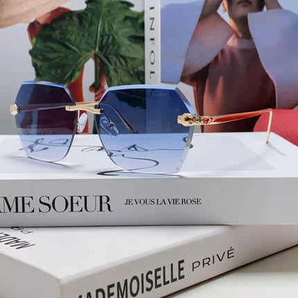 PANTHÈRE RIMLESS GEOMETRIC FRAME SUNGLASSES  539743 IN METAL