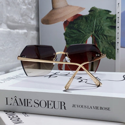 PANTHÈRE RIMLESS GEOMETRIC FRAME SUNGLASSES  539743 IN METAL