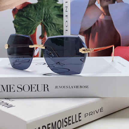 PANTHÈRE RIMLESS GEOMETRIC FRAME SUNGLASSES  539743 IN METAL