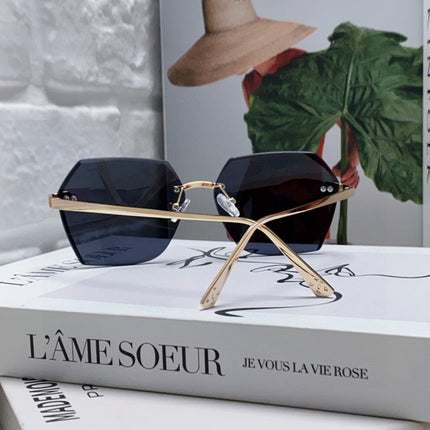 PANTHÈRE RIMLESS GEOMETRIC FRAME SUNGLASSES  539743 IN METAL