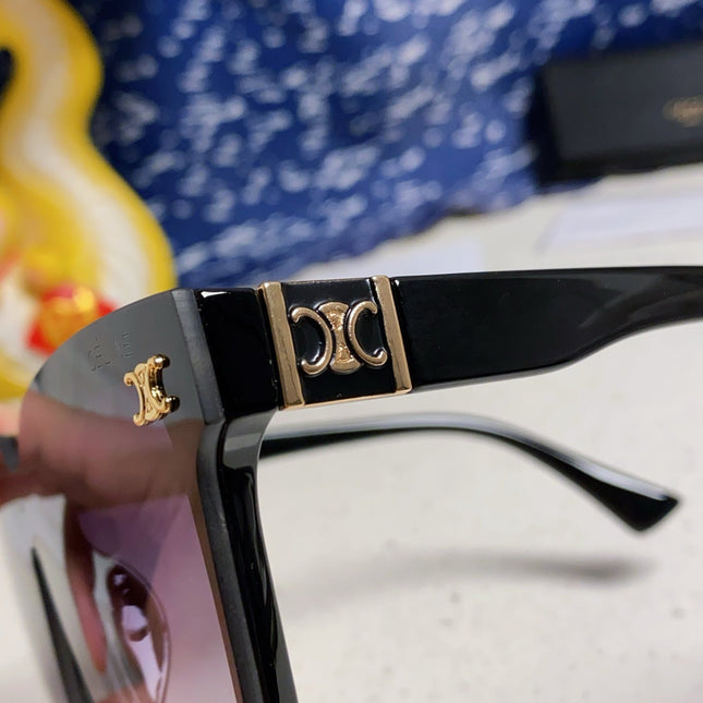 TRIOMPHE SUNGLASSES 548636 IN BLACK ACETATE GRADIENT SMOKE LENSES