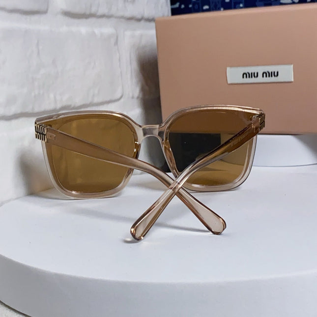 GLIMPSE SQUARE SUNGLASSES 554613 IN BROWN CLEAR ACETATE