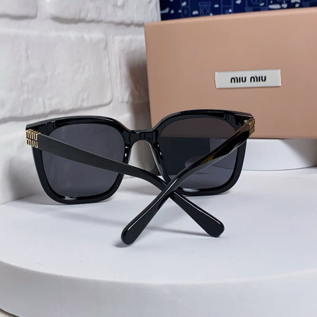 GLIMPSE SQUARE SUNGLASSES 554617 IN BLACK ACETATE BLACK LENS