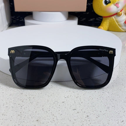 GLIMPSE SQUARE SUNGLASSES 554617 IN BLACK ACETATE BLACK LENS