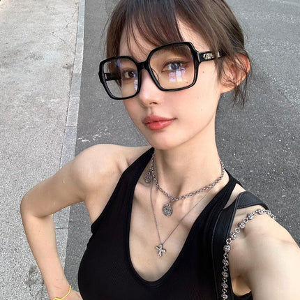 SQUARE SUNGLASSES 638934 IN BLACK ACETATE