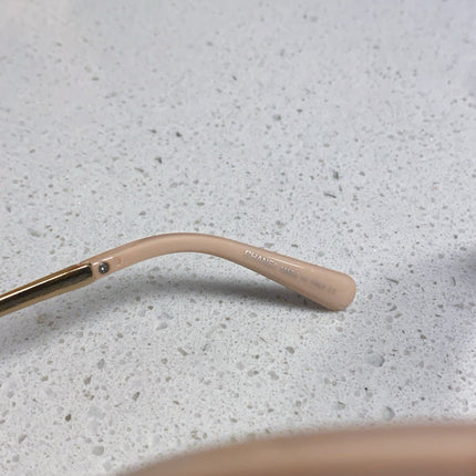 OVAL SUNGLASSES 640341 IN NUDE ACETATE METAL FRAME