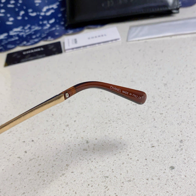 OVAL SUNGLASSES 640342 IN BROWN CLEAR ACETATE METAL FRAME