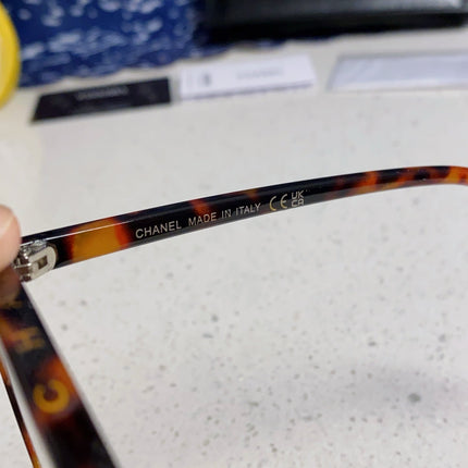 CAT EYE SUNGLASSES CH3393 IN HAVANA ACETATE CLEAR LENSES