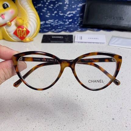 CAT EYE SUNGLASSES CH3393 IN HAVANA ACETATE CLEAR LENSES