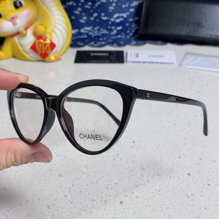 CAT EYE SUNGLASSES CH3393 IN BLACK ACETATE CLEAR LENSES