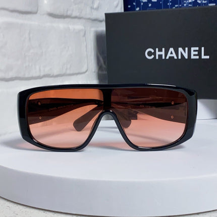 SQUARE SUNGLASSES CH5495 IN BLACK ACETATE ORANGE SMOKE LENSES