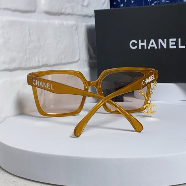 SQUARE SUNGLASSES 641806 IN DARK YELLOW ACETATE