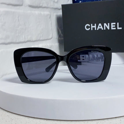 BUTTERFLY SUNGLASSES 641815 IN BLACK ACETATE WHITE METAL LOGO