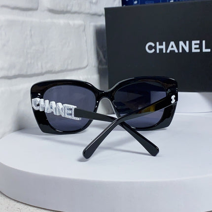 BUTTERFLY SUNGLASSES 641815 IN BLACK ACETATE WHITE METAL LOGO