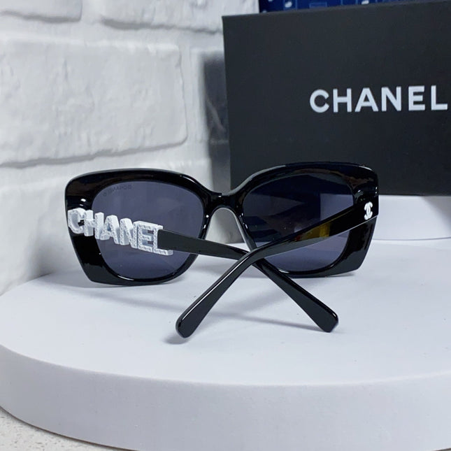 BUTTERFLY SUNGLASSES 641815 IN BLACK ACETATE WHITE METAL LOGO