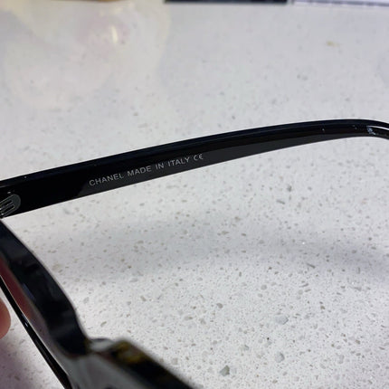 BUTTERFLY SUNGLASSES 641815 IN BLACK ACETATE WHITE METAL LOGO