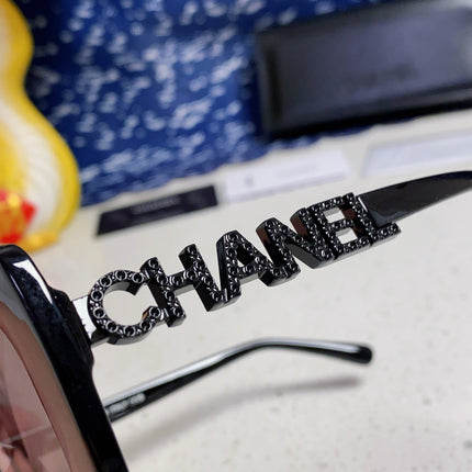 BUTTERFLY SUNGLASSES 641817 IN ACETATE BLACK METAL LOGO