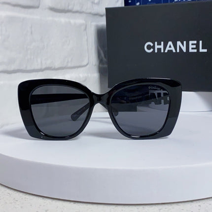 BUTTERFLY SUNGLASSES 641817 IN ACETATE BLACK METAL LOGO