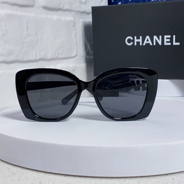 BUTTERFLY SUNGLASSES 641817 IN ACETATE BLACK METAL LOGO