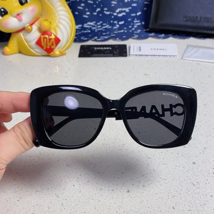 BUTTERFLY SUNGLASSES 641817 IN ACETATE BLACK METAL LOGO