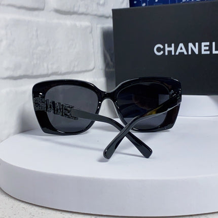 BUTTERFLY SUNGLASSES 641817 IN ACETATE BLACK METAL LOGO