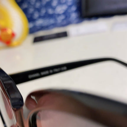 BUTTERFLY SUNGLASSES 641817 IN ACETATE BLACK METAL LOGO