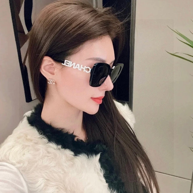 BUTTERFLY SUNGLASSES 641815 IN BLACK ACETATE WHITE METAL LOGO