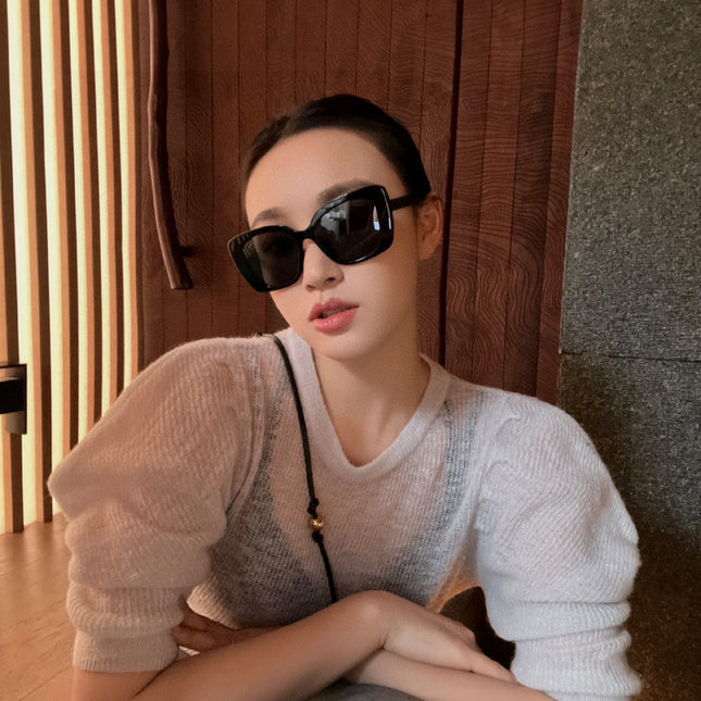 BUTTERFLY SUNGLASSES 641817 IN ACETATE BLACK METAL LOGO