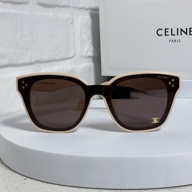 SQUARE SUNGLASS 575841 IN NUDE ACETATE