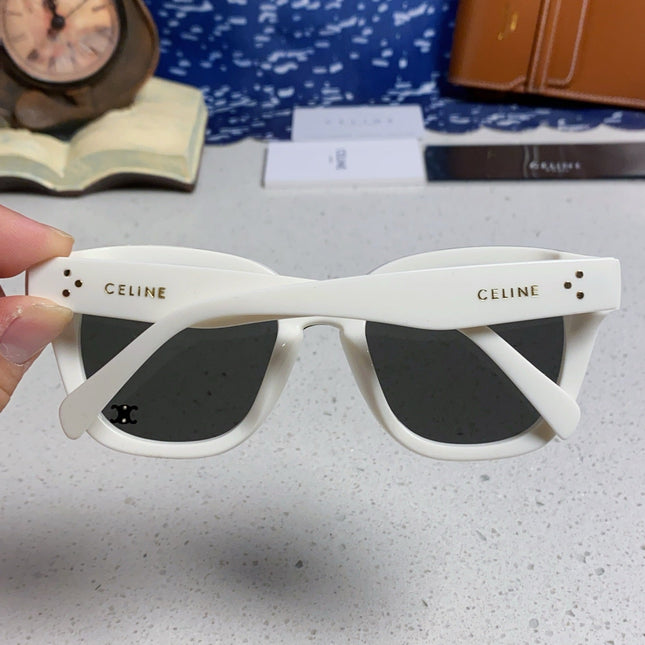 SQUARE SUNGLASS 575842 IN WHITE ACETATE