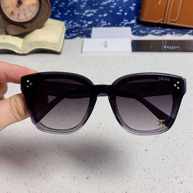 SQUARE SUNGLASS 575843 IN BLACK ACETATE GRADIENT SMOKE LENSES