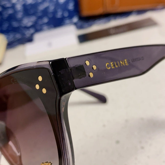 SQUARE SUNGLASS 575843 IN BLACK ACETATE GRADIENT SMOKE LENSES