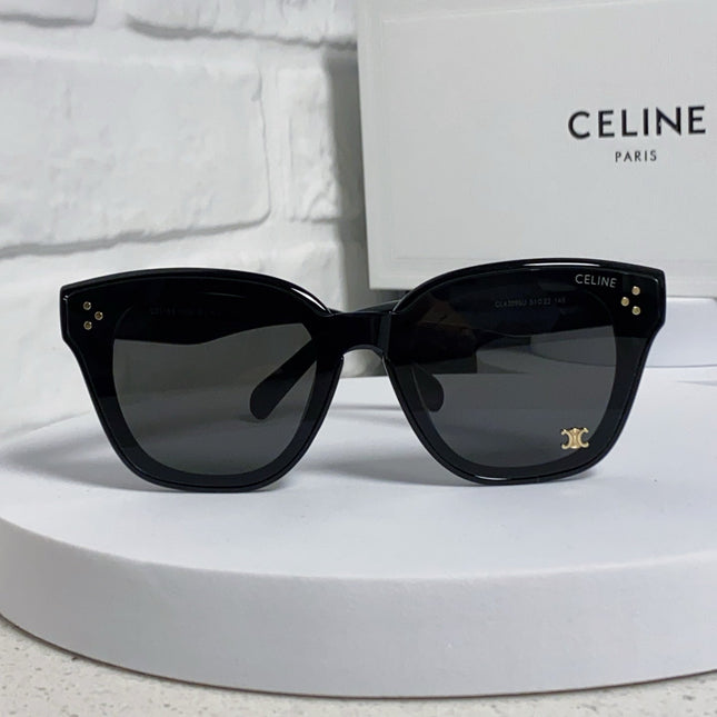 SQUARE SUNGLASS 575845 IN BLACK ACETATE BLACK LENSES