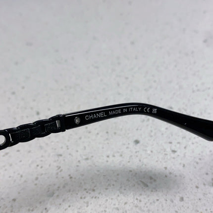 SQUARE SUNGLASSES 632029 IN BLACK ACETATE BLACK LOGO ON FRAME