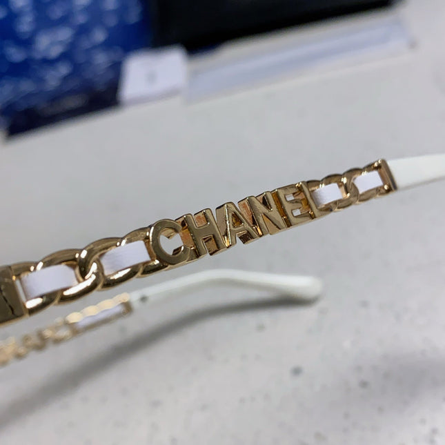 SQUARE SUNGLASSES 632031 IN WHITE ACETATE GOLD METAL