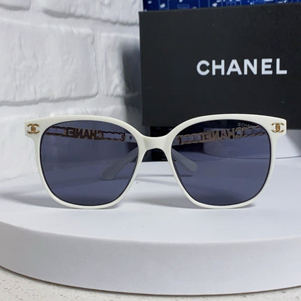 SQUARE SUNGLASSES 632031 IN WHITE ACETATE GOLD METAL