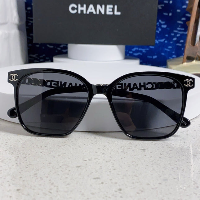 SQUARE SUNGLASSES 632032 IN BLACK ACETATE SILVER METAL