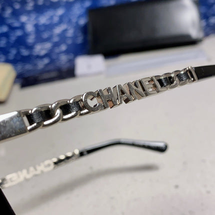 SQUARE SUNGLASSES 632032 IN BLACK ACETATE SILVER METAL