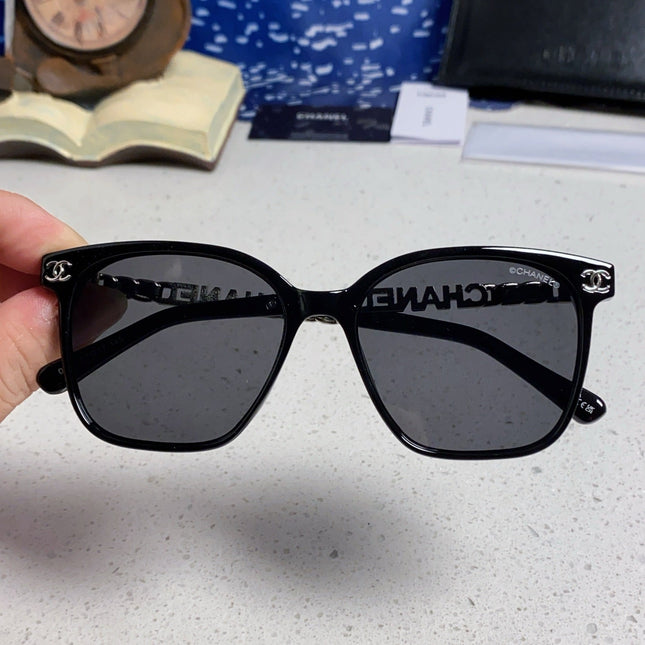 SQUARE SUNGLASSES 632032 IN BLACK ACETATE SILVER METAL