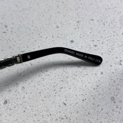 SQUARE SUNGLASSES 632032 IN BLACK ACETATE SILVER METAL