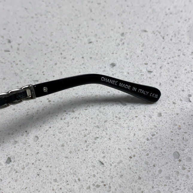 SQUARE SUNGLASSES 632032 IN BLACK ACETATE SILVER METAL