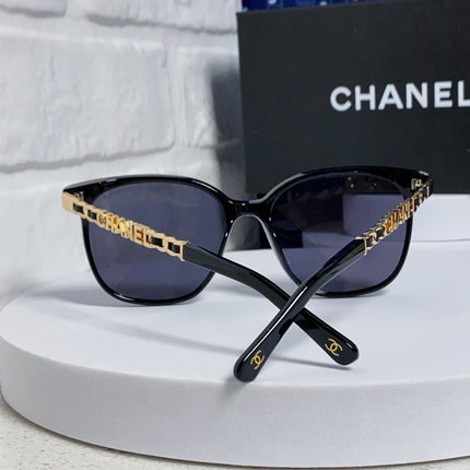 SQUARE SUNGLASSES 632033 IN BLACK ACETATE BLACK LENSES