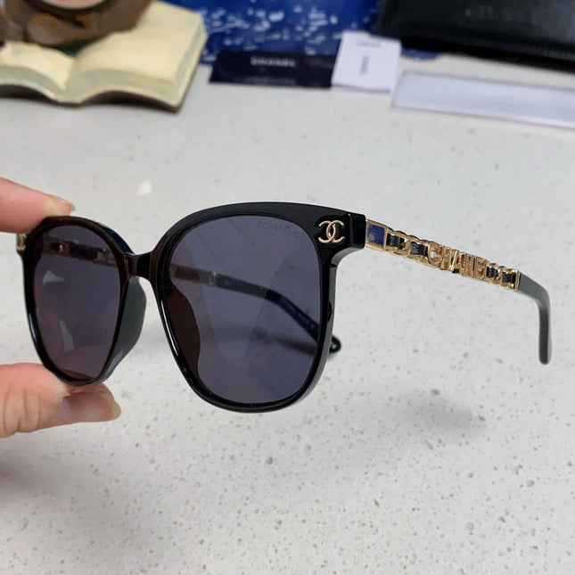 SQUARE SUNGLASSES 632033 IN BLACK ACETATE BLACK LENSES