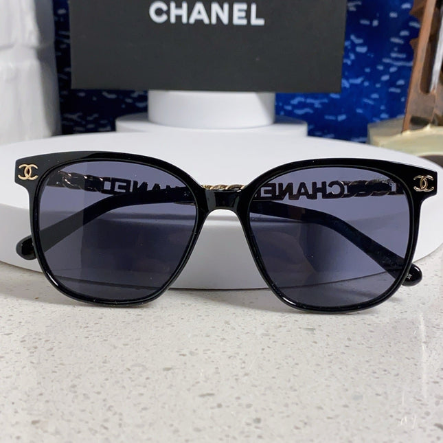 SQUARE SUNGLASSES 632033 IN BLACK ACETATE BLACK LENSES