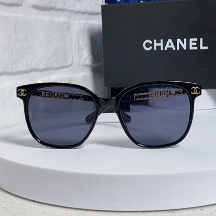 SQUARE SUNGLASSES 632033 IN BLACK ACETATE BLACK LENSES