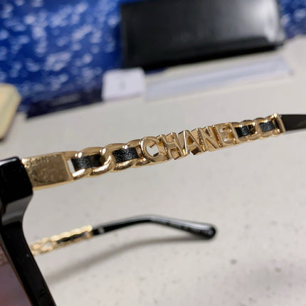 SQUARE SUNGLASSES 632033 IN BLACK ACETATE BLACK LENSES