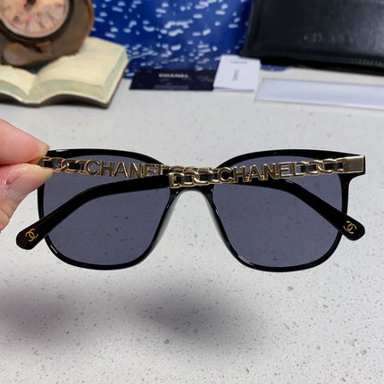 SQUARE SUNGLASSES 632033 IN BLACK ACETATE BLACK LENSES