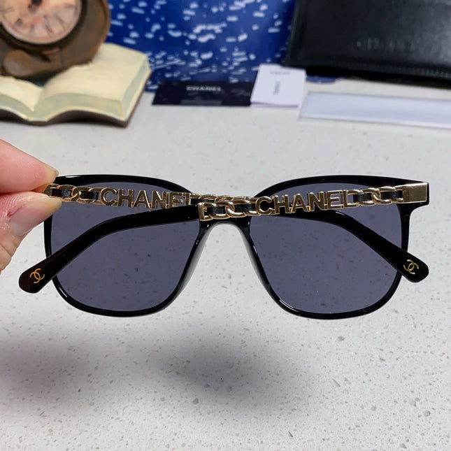 SQUARE SUNGLASSES 632033 IN BLACK ACETATE BLACK LENSES