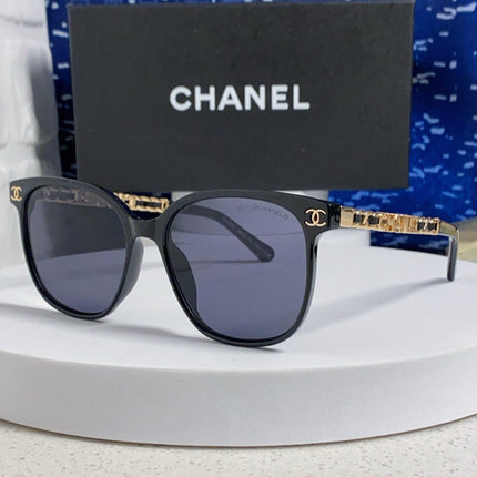 SQUARE SUNGLASSES 632033 IN BLACK ACETATE BLACK LENSES