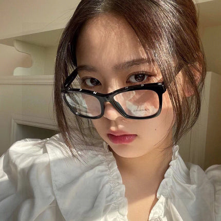 SQUARE SUNGLASSES 3392 IN BLACK ACETATE CLEAR LENSES